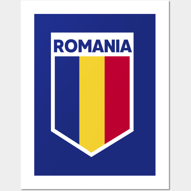 Romania Flag Emblem Wall Art by SLAG_Creative